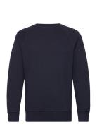 Waffle Texture C-Neck Tops Sweatshirts & Hoodies Sweatshirts Navy GANT