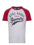 Vintage Home Run Raglan Tee Tops T-Kortærmet Skjorte Multi/patterned Superdry