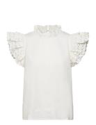 Janellekb Top Tops Blouses Short-sleeved White Karen By Simonsen