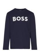 Long Sleeve T-Shirt Tops T-shirts Long-sleeved T-Skjorte Navy BOSS