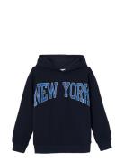 Nkmlevi Ls Swe W Hood Bru Pb Tops Sweatshirts & Hoodies Hoodies Navy Name It