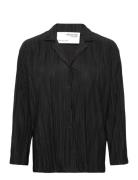 Slfellie Ls Plisse Shirt Tops Shirts Long-sleeved Black Selected Femme