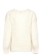 Vmerin Ls V-Neck Pullover Ga Girl Tops Knitwear Pullovers Cream Vero Moda Girl