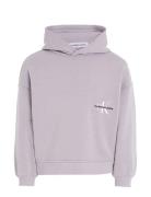 Monogram Off Placed Hoodie Tops Sweatshirts & Hoodies Hoodies Purple Calvin Klein