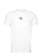 Monologo Regular Tee Tops T-Kortærmet Skjorte White Calvin Klein Jeans