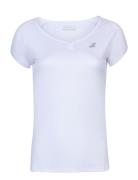 Play Cap Sleeve Top Women Sport T-shirts & Tops Short-sleeved White Babolat