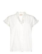 Fqravna-Blouse Tops Blouses Short-sleeved White FREE/QUENT