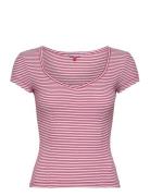 Tjw Bby Stripe Ss Top Tops T-shirts & Tops Short-sleeved Red Tommy Jeans