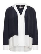Silk Polkadot Relaxed Shirt Ls Tops Shirts Long-sleeved Navy Tommy Hilfiger