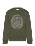 Sweat With Big Owl Print - Gots/Veg Tops Sweatshirts & Hoodies Sweatshirts Green Knowledge Cotton Apparel