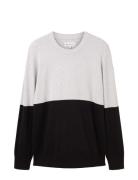 Relaxed Color Block Knit Tops Sweatshirts & Hoodies Sweatshirts Grey Tom Tailor
