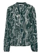 Mschtelena Rikkelie Shirt Aop Tops Blouses Long-sleeved Blue MSCH Copenhagen