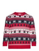 Carxmas Reindeer Ls O-Neck Knt Tops Knitwear Jumpers Red ONLY Carmakoma