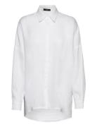 Bilbao Linen Shirt Tops Shirts Long-sleeved White LEBRAND