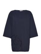 Jahken Unikko Tops T-shirts & Tops Short-sleeved Navy Marimekko