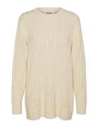 Vmmathilde Cable Long Knit Jumper D2 Tops Knitwear Jumpers Beige Vero Moda