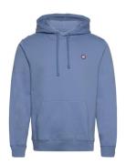 Ian Patch Hoodie Tops Sweatshirts & Hoodies Hoodies Blue Double A By Wood Wood