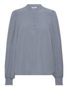 Edeline-M Tops Blouses Long-sleeved Blue MbyM