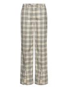 Low Rise Straight Checked Pants Bottoms Trousers Straight Leg Beige GANT