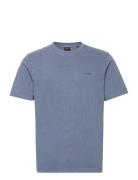Testructured Tops T-Kortærmet Skjorte Blue BOSS