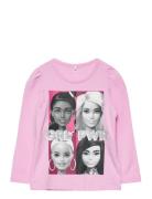 Nmfsemma Barbie Ls Top Sky Tops T-shirts Long-sleeved T-Skjorte Pink Name It