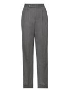 Pleated Wool Twill Straight Pant Bottoms Trousers Straight Leg Grey Lauren Ralph Lauren
