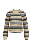 Objsaro L/S O-Neck Knit Pullover 130 Tops Knitwear Jumpers Multi/patterned Object