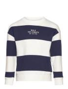 Striped Cotton-Blend Sweatshirt Tops T-shirts Long-sleeved T-Skjorte Multi/patterned Mango