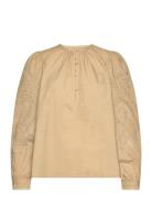 Blouse Tops Blouses Long-sleeved Beige Sofie Schnoor