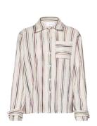 Kydia Stripe Shirt Tops Shirts Long-sleeved Cream Hosbjerg