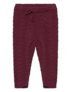Knit Needle Out Pants Baby Bottoms Trousers Burgundy Müsli By Green Cotton
