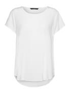 Vmbecca Plain Ss Top Wvn Noos Tops T-shirts & Tops Short-sleeved White Vero Moda