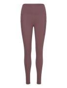 Nb Sleek Pocket High Rise Legging 27" Sport Running-training Tights Burgundy New Balance