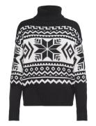 Fair Isle Wool-Blend Turtleneck Sweater Tops Knitwear Turtleneck Black Lauren Ralph Lauren