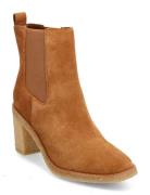 Marianna Water-Repellent Suede Bootie Shoes Boots Ankle Boots Ankle Boots With Heel Brown Lauren Ralph Lauren