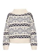 Geo-Motif Wool-Blend Sweater Tops Knitwear Jumpers Cream Polo Ralph Lauren