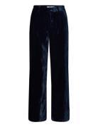 Onlberry-Irie Hw Velvet Wide Pant Tlr Bottoms Trousers Wide Leg Navy ONLY