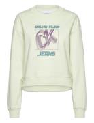 Hyper Real Ck Sweatshirt Tops Sweatshirts & Hoodies Sweatshirts Green Calvin Klein Jeans