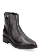 Tapered Block Heel Boot W/Hw 30 Shoes Boots Ankle Boots Ankle Boots Flat Heel Black Calvin Klein