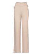 Essential Rib Wide Leg Pant Bottoms Trousers Wide Leg Beige Calvin Klein