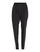 Structure Twill Straight Leg Bottoms Trousers Straight Leg Black Calvin Klein