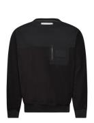 Polar Fleece Outdoor Crew Neck Tops Sweatshirts & Hoodies Sweatshirts Black Calvin Klein Jeans