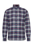 Brushed Tommy Tartan Small Shirt Tops Shirts Casual Blue Tommy Hilfiger