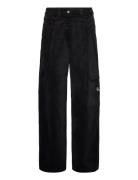 High Rise Corduroy Pant Bottoms Trousers Wide Leg Black Calvin Klein Jeans