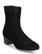 Th Feminine City Suede Bootie Shoes Boots Ankle Boots Ankle Boots With Heel Black Tommy Hilfiger