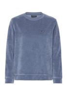 Martha Organic Cotton Velour Sweatshirt Tops Sweatshirts & Hoodies Sweatshirts Blue Lexington Clothing