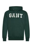 Gant Logo Sweat Hoodie Tops Sweatshirts & Hoodies Hoodies Khaki Green GANT