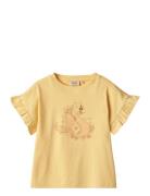 T-Shirt S/S Esther Tops T-Kortærmet Skjorte Yellow Wheat