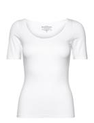 T-Shirt Scoop Neck Tops T-shirts & Tops Short-sleeved White Bread & Boxers
