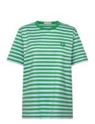 Tasaraita Men Ss Tops T-shirts & Tops Short-sleeved Green Marimekko
